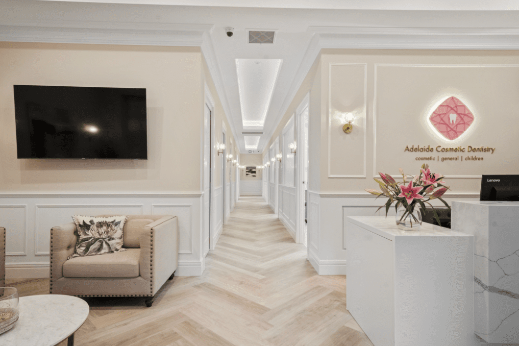 Reception area design of dental clinic
