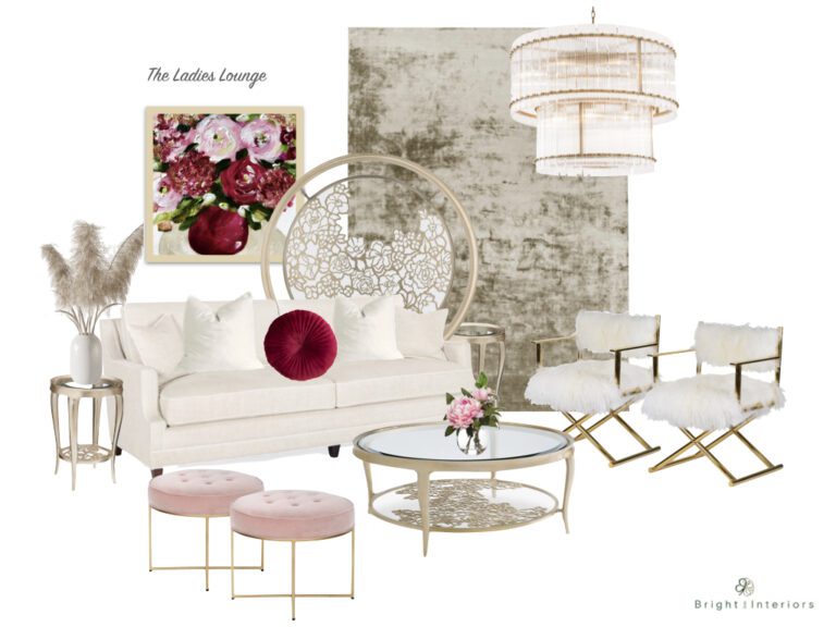 mood board for ladies lounge