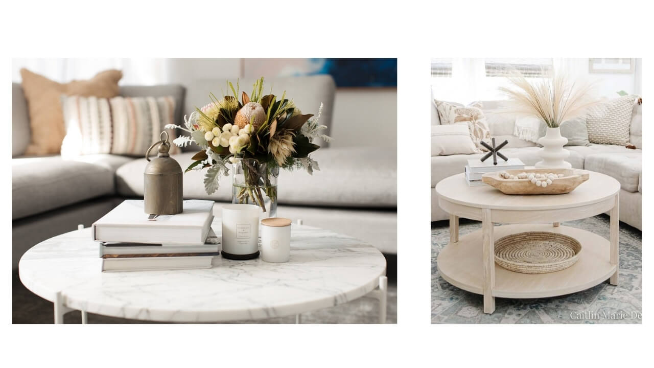 how to style a round coffee table