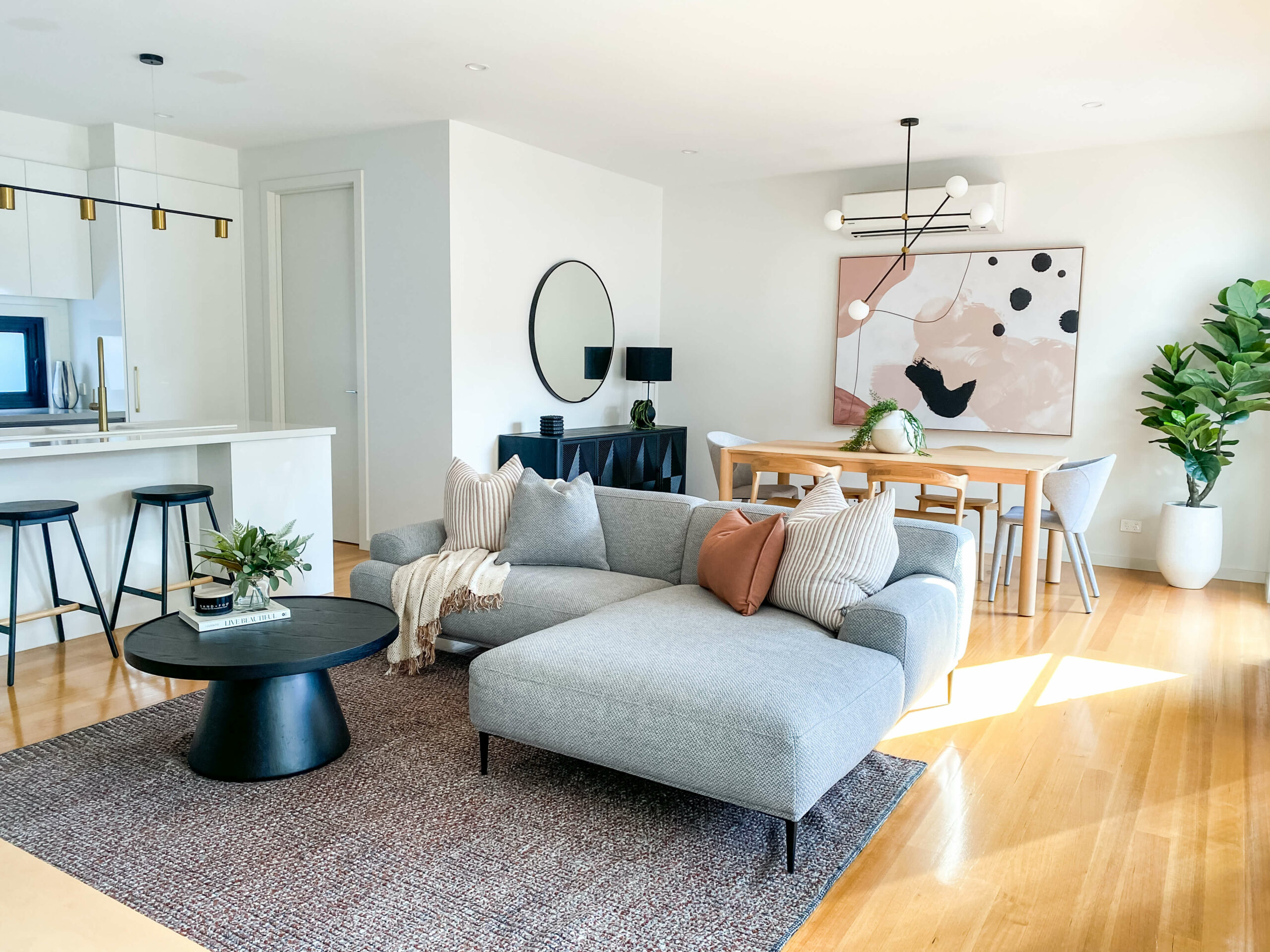 Open plan living dining area