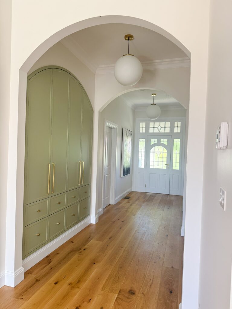 Sage green joinery design