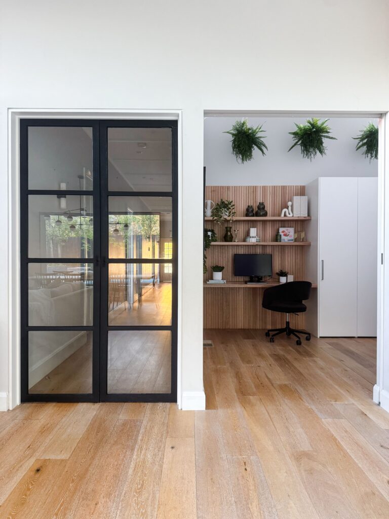 black framed glass modern doors