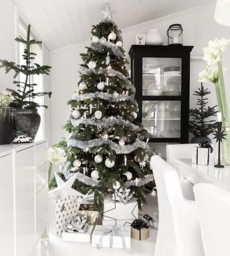 cool black and white christmas tree
