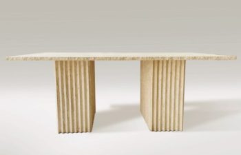 Travertine dining table pillar legs